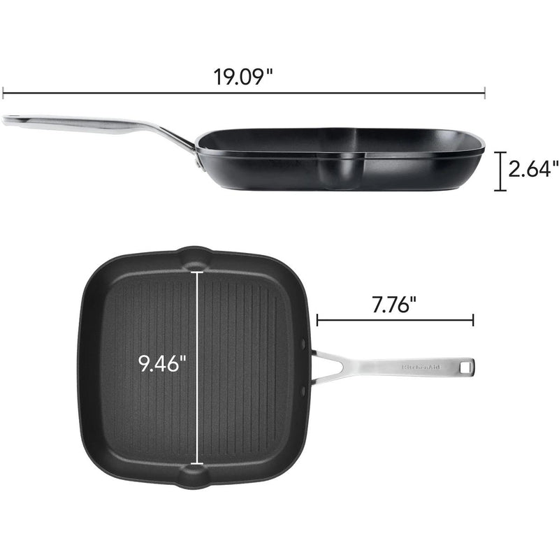 KitchenAid Hard Anodized Induction Nonstick Square Grill Pan, 11.25-Inch 80126 IMAGE 4