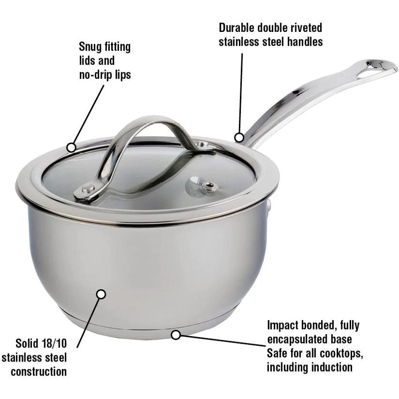 Meyer Nouvelle Stainless Steel 3.1L Saucepan with Tempered Glass Lid 8506-20-32 IMAGE 3