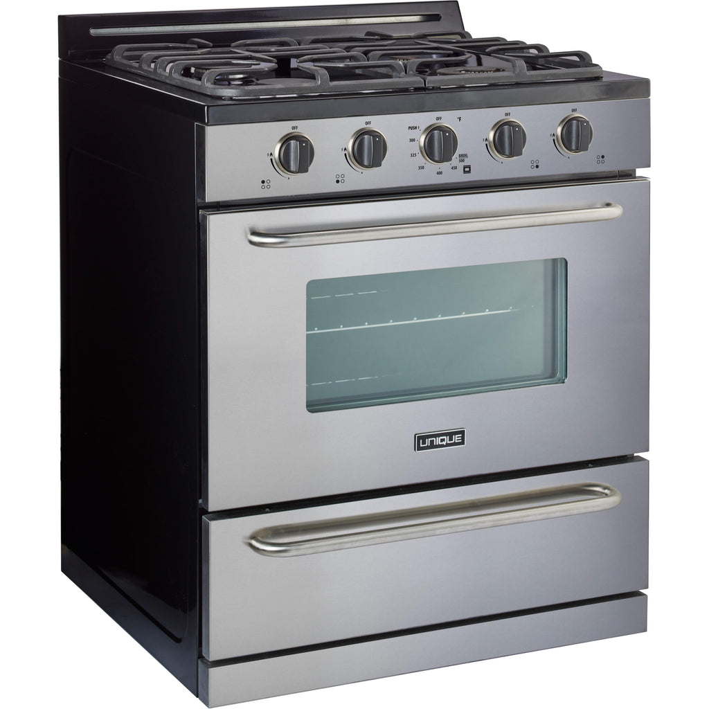 UGP30GOF2SS Unique 30inch Freestanding Gas Range (Battery Ignition