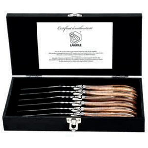 Laguiole 6 Steak Knives Olive wood ExclSteakOlive IMAGE 1