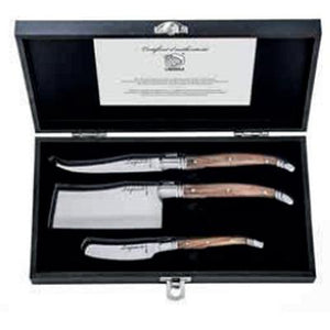 Laguiole 3 Cheese Knives Olive Wood ExclChsOlive IMAGE 1