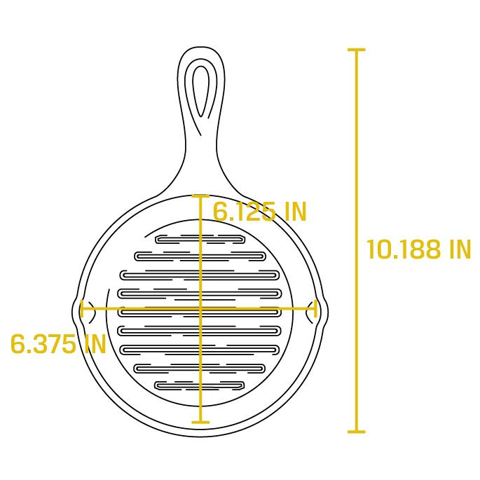 Lodge 6.5 Inch Cast Iron Grill Pan L3GP IMAGE 6