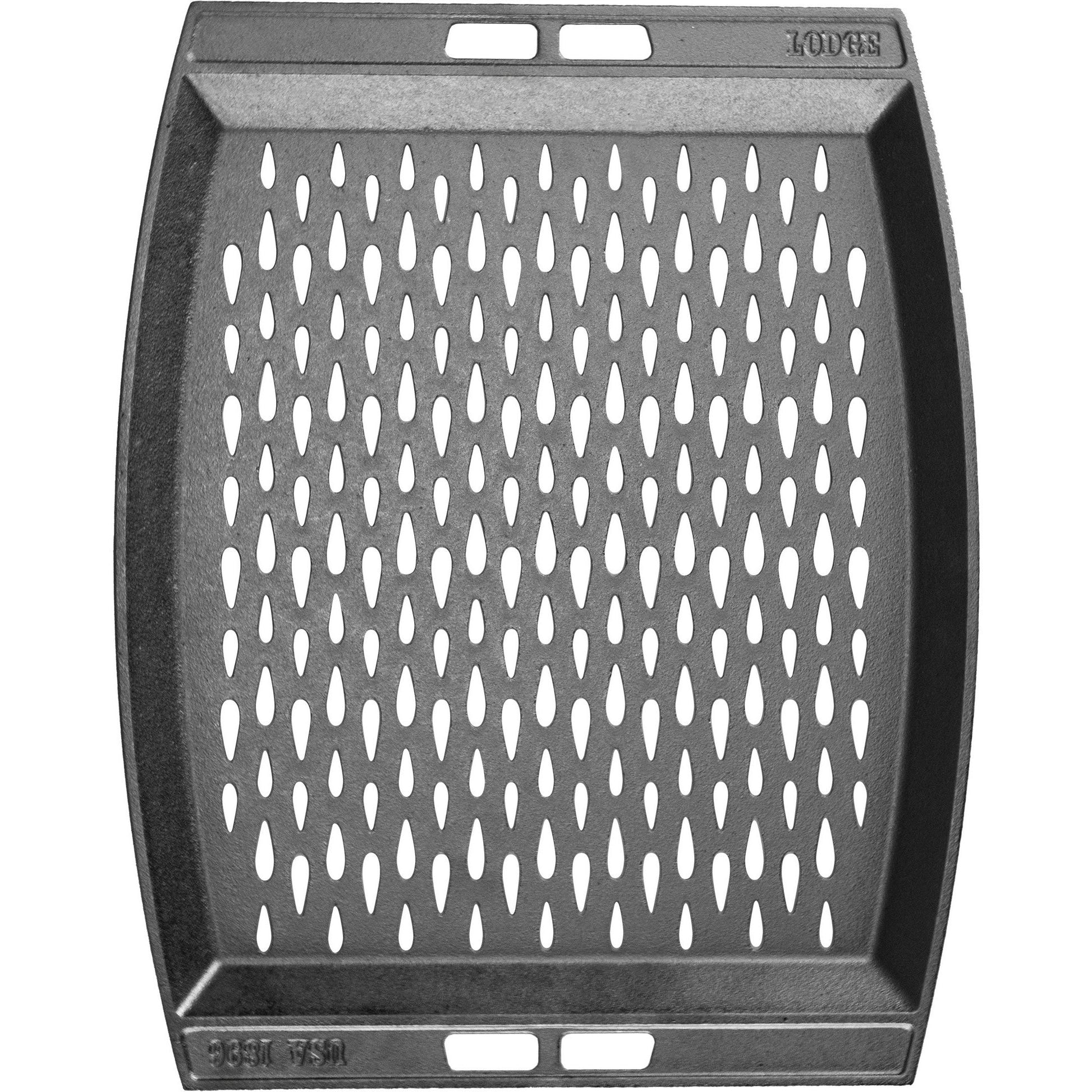 Lodge 15 x 12 Inch Seasoned Cast Iron Grill Topper L15RCGT IMAGE 1