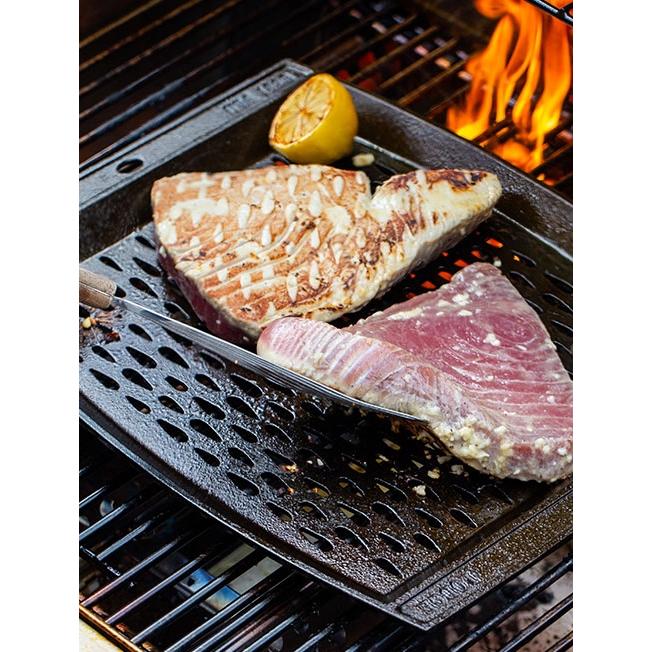 Lodge 15 x 12 Inch Seasoned Cast Iron Grill Topper L15RCGT IMAGE 6