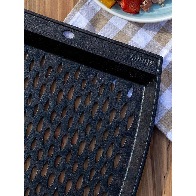 Lodge 15 x 12 Inch Seasoned Cast Iron Grill Topper L15RCGT IMAGE 7