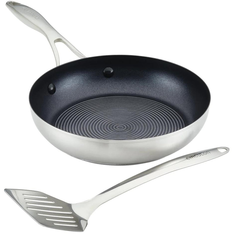 Meyer Circulon SteelShield S-Series Stainless Steel Nonstick Frying Pan with Spatula Set, 2-Piece 70055 IMAGE 1