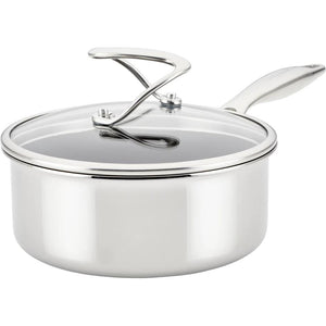 Meyer Circulon Clad Stainless Steel Saucepan with Glass Lid and Hybrid SteelShield and Nonstick Technology, 2-Quart, 1.9L 30014 IMAGE 1