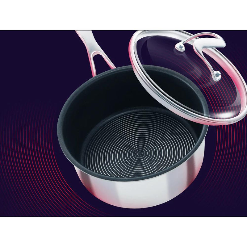 Meyer Circulon Clad Stainless Steel Saucepan with Glass Lid and Hybrid SteelShield and Nonstick Technology, 2-Quart, 1.9L 30014 IMAGE 3