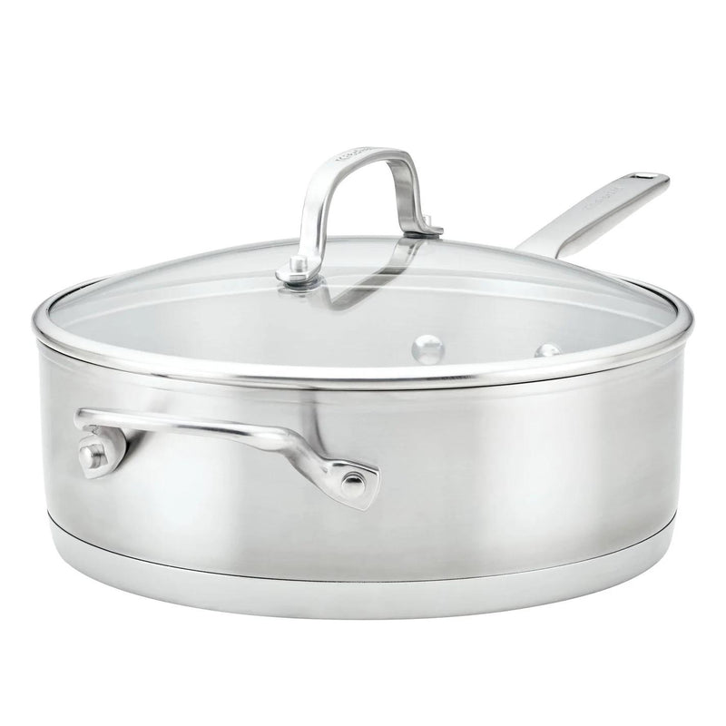 KitchenAid 4.5-Qt Stainless Steel Deep Sauté Pan with Lid 71027 IMAGE 1