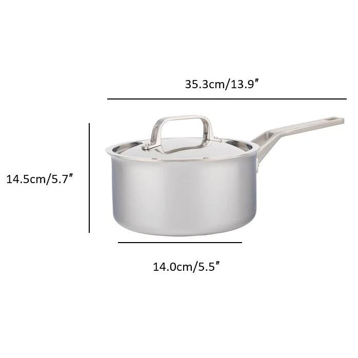 Meyer ProClad 5-Ply Aluminum Core Stainless Steel Saucepan with Cover, 2L 3806-16-02 IMAGE 3