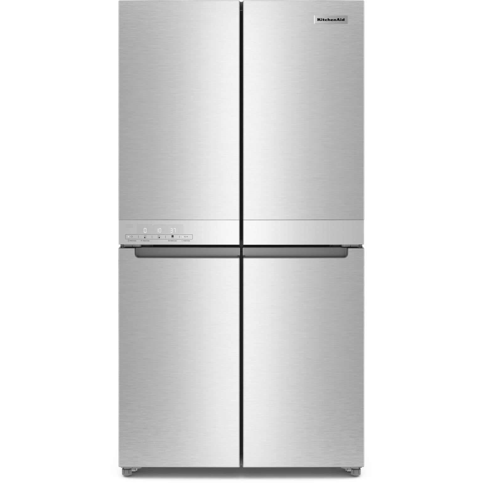 KitchenAid 36-inch, 19.4 cu.ft. Counter-Depth 4-Door Refrigerator with PrintShield™ Finish KRQC506MPS IMAGE 1