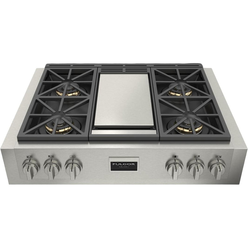Fulgor Milano 36-inch Built-in Gas Rangetop with Griddle F6GRT364GS1 IMAGE 1