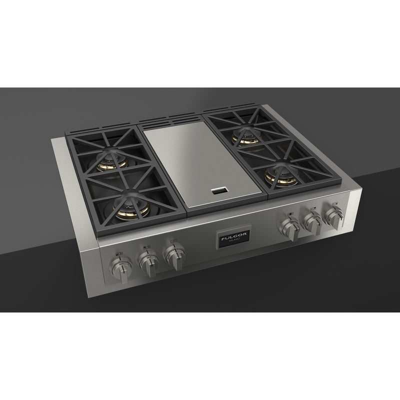 Fulgor Milano 36-inch Built-in Gas Rangetop with Griddle F6GRT364GS1 IMAGE 4
