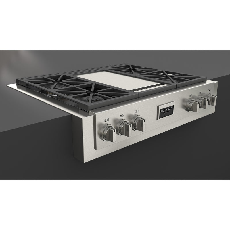 Fulgor Milano 36-inch Built-in Gas Rangetop with Griddle F6GRT364GS1 IMAGE 6