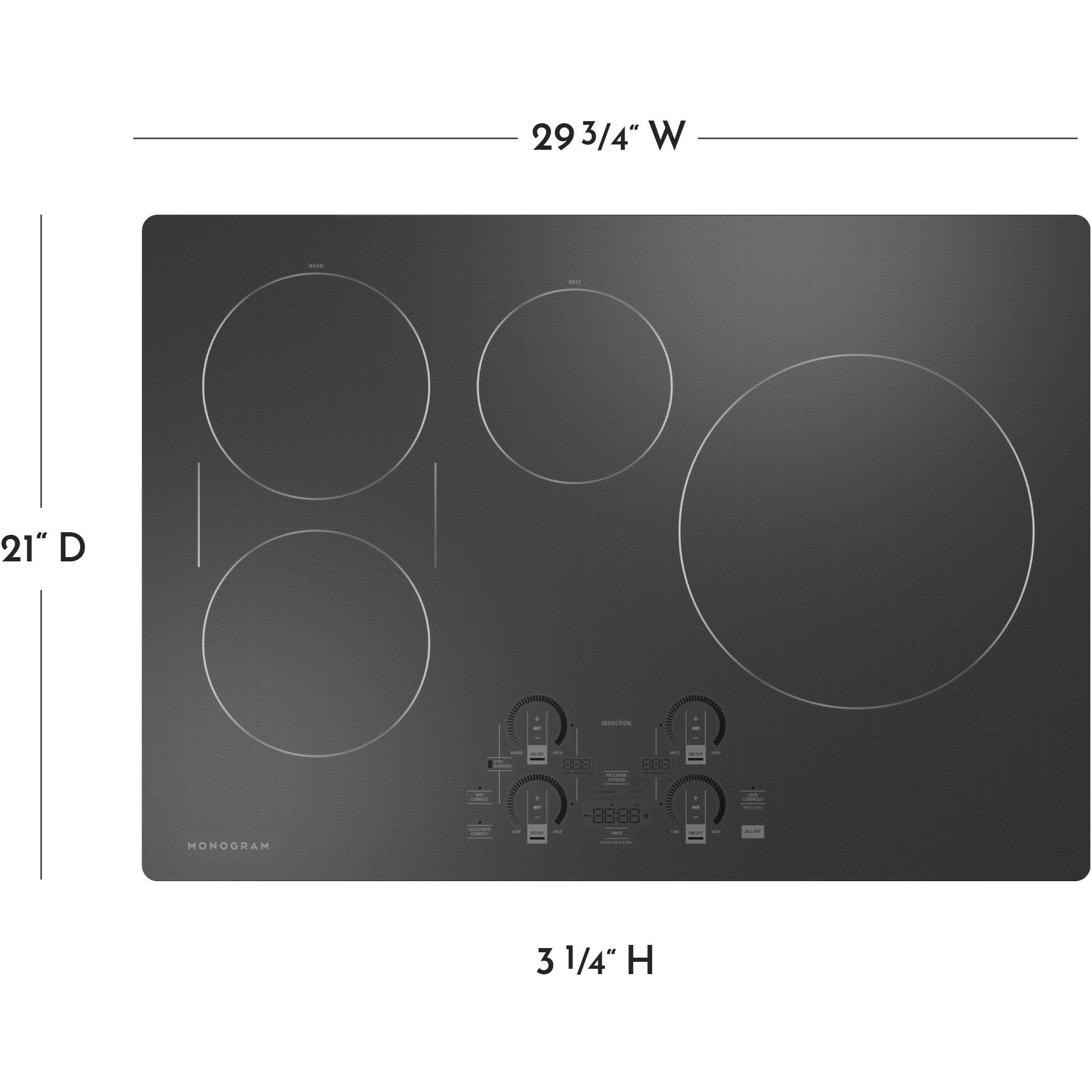 Monogram 30-inch Built-In Induction Cooktop with Wi-Fi Connect ZHU30RDTBB IMAGE 7