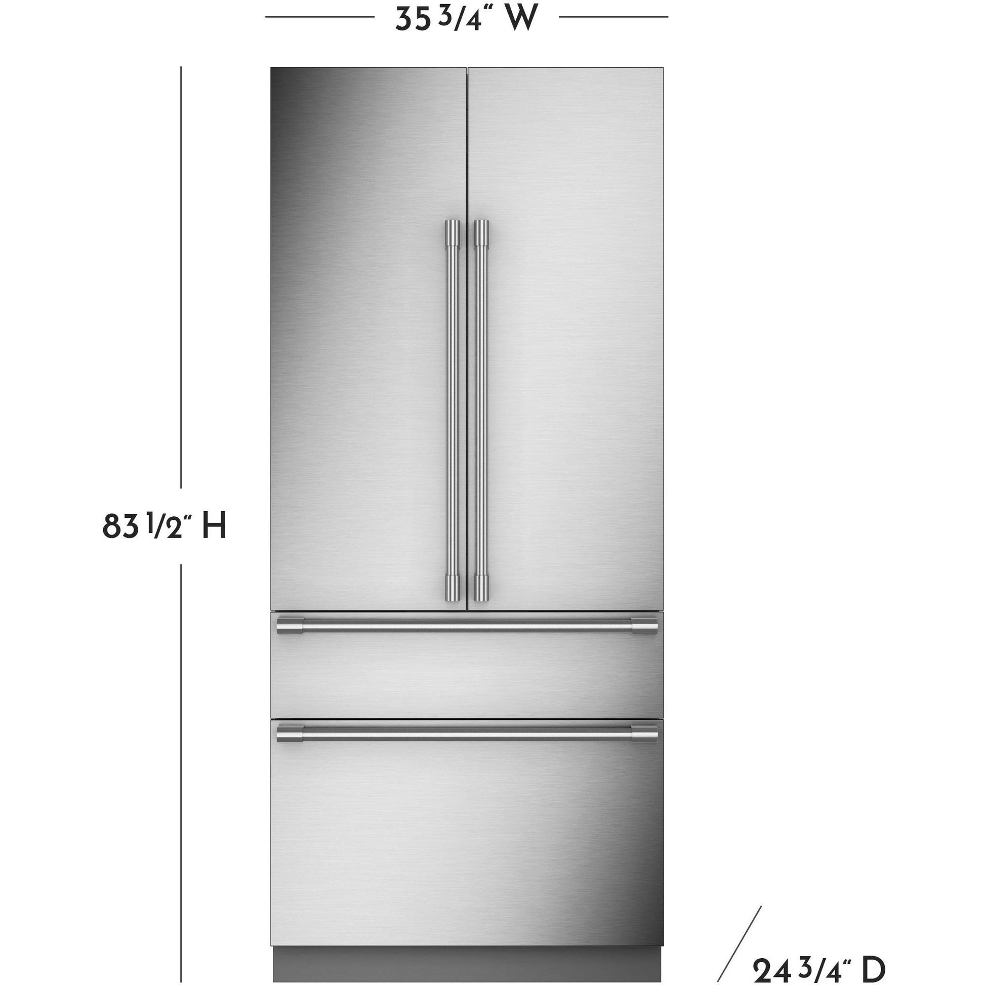 Monogram 36-inch, 20.1 cu. ft. French 4-Door Refrigerator with Wi-Fi Connect ZIP364NBVII IMAGE 8