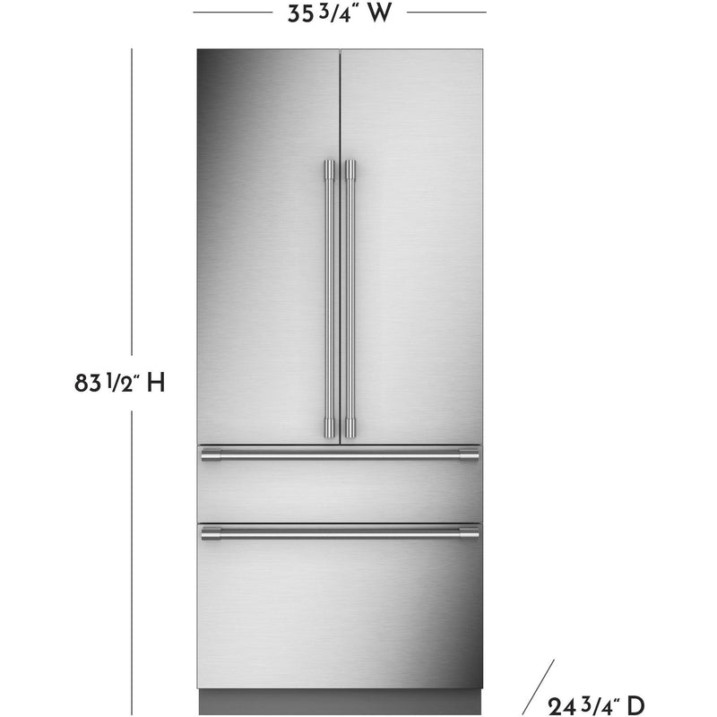 Monogram 36-inch, 20.1 cu. ft. French 4-Door Refrigerator with Wi-Fi Connect ZIP364NBVII IMAGE 8