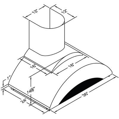 Vent-A-Hood Ventilation Range Hoods ZTH-236SS IMAGE 2